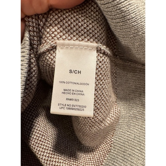 Vince Camuto Womens Football Intarsia Knit Sweater Gray Cotton SV7755200 Small - Picture 3 of 4